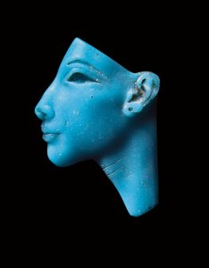 Inleg van Akhenaten of Nefertiti, Nieuwe Koninkrijk, Armana periode, c.1353-1336 v.Chr. door Egyptian 13th Dynasty
