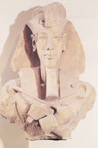 Buste van Amenophis IV (Akhenaten) uit de Tempel van Amon, Karnak, Nieuwe Koninkrijk, ca.1353-1337 v.Chr.