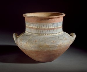 Versierde pot met handvatten, Amarna, 14e eeuw v.Chr. door Egyptian 18th Dynasty