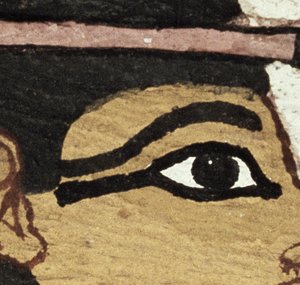 Detail van de decoratie van een sarcofaag van De Dame van Madja, Nieuwe Rijk, ca. 1450 v.Chr. (detail)
