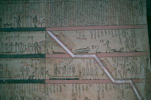 Egypte, Luxor, Vallei der Koningen, Grafkamer fresco