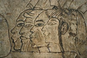 Egypte, West Thebe, Sheikh Adn el-Qurna. Graf van Ramos. Muurtekeningen door Egyptian 18th Dynasty