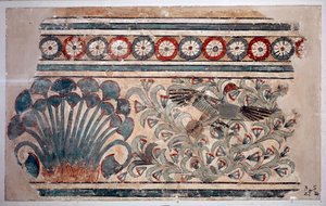 Egyptische oudheid: fragment van fresco uit het paleis van Amenophis III (Amenhotep) in Malkata. 1342 v.Chr. Caïro, Egyptisch Museum