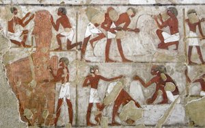 Egyptische oudheid: schilderij dat het graf van Rekhmire (TT100) versiert, vizier van de 18e dynastie door Egyptian 18th Dynasty