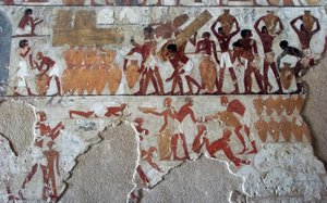 Egyptische antiquiteit: schilderij dat het graf van Rekhmire (TT100) siert, vizier van de 18e dynastie door Egyptian 18th Dynasty