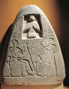 Grafstèle van kalksteen van hogepriester Ptahmose, uit Saqqara door Egyptian 18th Dynasty