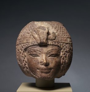 Hoofd van Amenhotep III met Ronde Pruik, ca. 1391-1353 v.Chr. door Egyptian 18th Dynasty