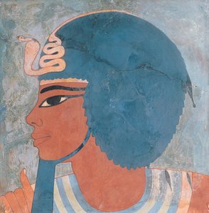 Hoofd van Amenophis III uit het graf van Onsou, 18e Dynastie, 1550-1295 v.Chr. door Egyptian 18th Dynasty