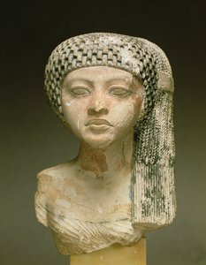 Hoofd van een prinses uit de familie van Akhenaten, Nieuwe Rijk door Egyptian 18th Dynasty