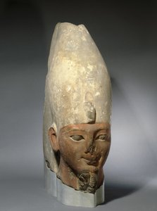 Hoofd van een vroege achttiende dynastie koning, Nieuwe Rijk, c.1539-1493 v.Chr. (zandsteen) door Egyptian 18th Dynasty