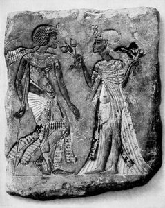 Koning Amenophis IV van Egypte en zijn vrouw