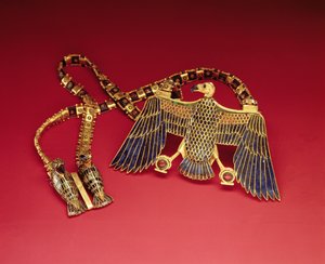 Ketting met gierhanger, uit het graf van Toetanchamon (ca. 1370-1352 v.Chr.) Nieuwe Koninkrijk
