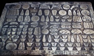 Offerandentafel, Egyptische beschaving, Nieuwe Koninkrijk, Dynastie XVIII (detail) door Egyptian 18th Dynasty