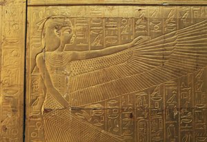 Reliëf op achterpaneel van tweede grafkapel, Schatkamer van Toetanchamon, Egypte, Egyptische beschaving, Nieuwe Rijk, 18e Dynastie