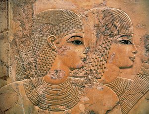 De gasten op het begrafenisbanket van Ramose door Egyptian 18th Dynasty