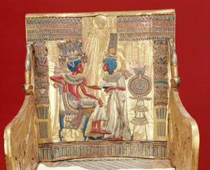 Troon, uit het Graf van Toetanchamon (c.1370-1352 v.Chr.) Nieuwe Koninkrijk
