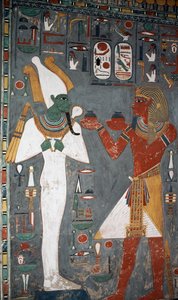 Muurschildering, Graf van Sennedjem, Vallei der Koningen, Luxor, Thebe (UNESCO Werelderfgoed) door Egyptian 18th Dynasty