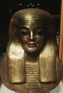 Dodenmasker van Yuya, uit het graf van Yuya Tjuya, Vallei der Koningen, Egypte, Egyptische beschaving, Nieuwe Rijk, Dynastie XVIII door Egyptian 18th Dynasty