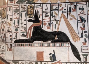 Anubis graf Nefertari (muurschildering) door Egyptian 19th Dynasty
