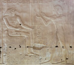 Bas-reliëf, tempel van Seti I, Abydos, Egypte door Egyptian 19th Dynasty