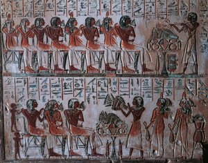 Detail van Stele van Kara door Egyptian 19th Dynasty