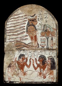 Egyptische oudheid: stele door beeldhouwer Ken, ambachtsman in Deir el Medineh door Egyptian 19th Dynasty