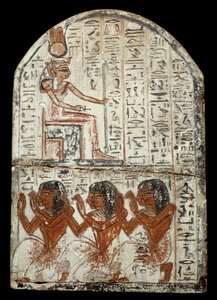 Egyptische oudheid: stele door beeldhouwer Ken, ambachtsman in Deir el Medineh: voorstelling van de godin Renenoutet (voedselslang). Tijdperk Ramses II (1290-1224 v.Chr.) door Egyptian 19th Dynasty