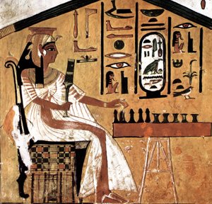 Nefertari speelt Senet (papyrus)