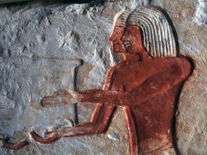 Reliëf met dragers, graf van Leteya, Saqqara, Egypte, Egyptische beschaving, Nieuwe Rijk, Dynastie XIX door Egyptian 19th Dynasty