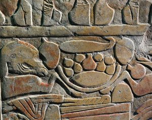Reliëf dat voedseloffers voor de goden toont, uit Abydos door Egyptian 19th Dynasty