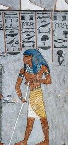 De god Atum, fresco, grafkamer, Tombe van Ramses I, Vallei der Koningen, Thebe