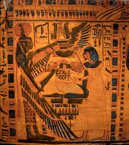 Egyptische Oudheid: De overledene begroet door de godin Maat door Egyptian 21st Dynasty