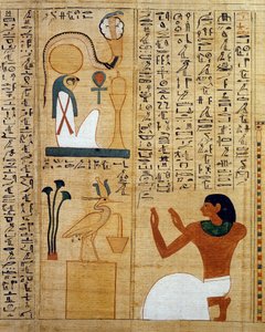 Hymne aan de god Ra en aan de heilige vogel, twee vormen van de Zon (detail)