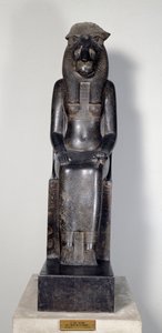 Egyptische antiquiteit: de leeuwin godin Sekhmet met de cartouche van koning Sheshonq I. Beeld van zwart graniet. 950-929 v.Chr. Turijn, Egyptisch museum door Egyptian 22nd Dynasty