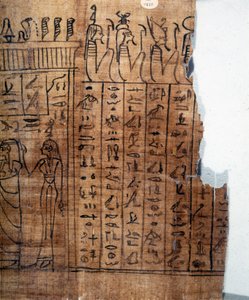 Het Dodenboek: Egyptische hiëroglief op een papyrus van de 22e dynastie. Detail. 9e eeuw v.Chr. Turijn, Egyptisch Museum