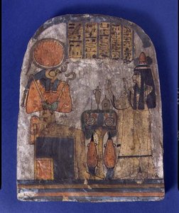 Votiefmonument van Tentesamun, de zangeres van Amon, uit Thebe, Derde Tussenperiode (beschilderd hout) door Egyptian 22nd Dynasty