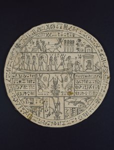 Amuletische schijf (hypocephalus) gemaakt voor Tasheritenkhonsu, ca. 664-525 v.Chr.