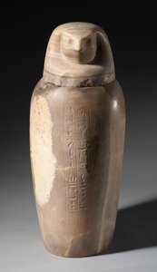 Canopische kruik met valkenkop, 664-525 v.Chr. door Egyptian 26th Dynasty