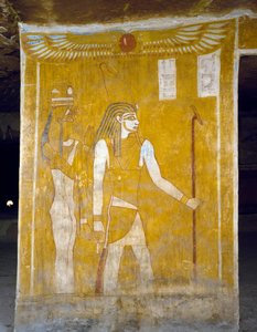 Muurschilderingen uit Graf van Pa Nentwy, Bahariya Oasis, Gizeh, Egypte. Egyptische beschaving, 26e Dynastie, 663-525 v.Chr. door Egyptian 26th Dynasty