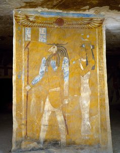 Muurschilderingen uit Tombe van Pa Nentwy, Bahariya Oase, Gizeh, Egypte door Egyptian 26th Dynasty