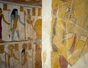 Muurschilderingen uit Tombe van Pa Nentwy, Bahariya Oase, Gizeh, Egypte
