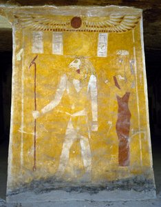 Muurschilderingen uit het Graf van Pa Nentwy, Bahariya-oase, Gizeh, Egypte. Egyptische beschaving, 26e Dynastie, 663-525 v.Chr.