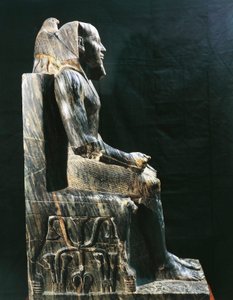 Standbeeld van Farao Khafre, Dynastie IV, Egypte door Egyptian 4th Dynasty