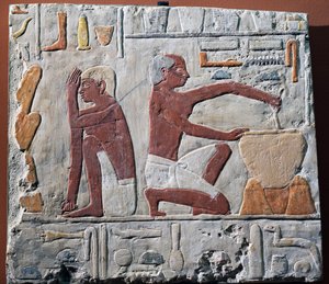 Voorbereiding en bakken van brood, 2500-2350 v.Chr. door Egyptian 5th Dynasty