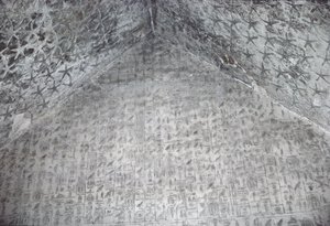 Dak en muur van de grafkamer van de piramide van Unas