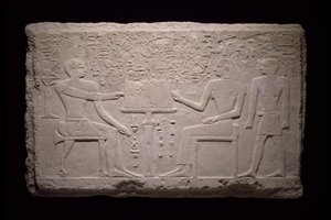 Muurfragment uit het Graf van Thenti, 2524-2400 v.Chr. door Egyptian 5th Dynasty