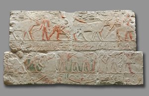Reliëf van Landbouwscènes, uit Saqqara, ca. 2311-2281 door Egyptian 6th Dynasty