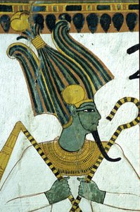 Oud Egypte, Muur schildering, Osiris, Heer van de Onderwereld, Graf van Sennedjem, Thebe, Deir el Medina