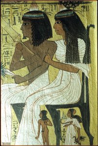 Oud Egypte, Muurschildering, Graf van Sennedjem, Graf van de Edelen, Thebe, Deir el Medina door Egyptian Egyptian