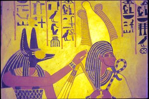 Oude Egypte, muurschildering, Tombe van Sennufer, Tombe van de Edelen, Thebe door Egyptian Egyptian